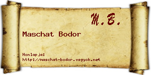 Maschat Bodor névjegykártya